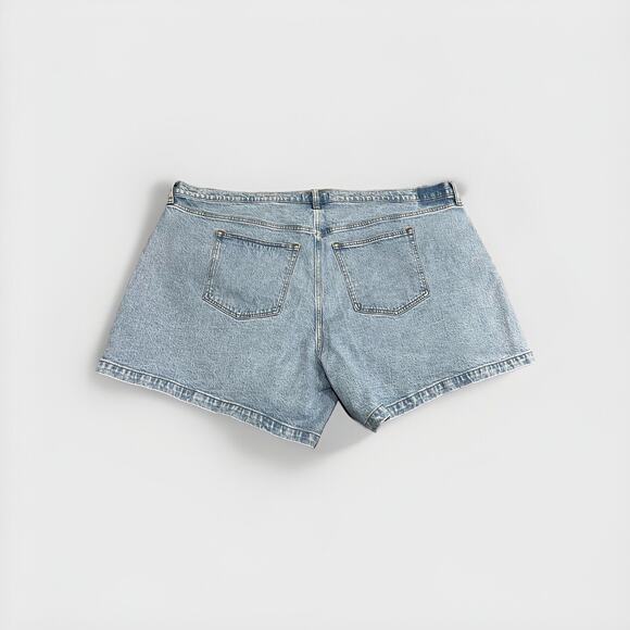 NWT Abercrombie & Fitch Women Shorts 37/24 Blue Denim The Dad Shorts - Picture 2 of 6
